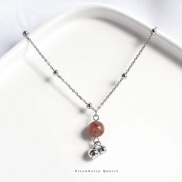 925 sterling silver bell strawberry anklet ins style simple women's transfer beads anklet student personality jewelry Strawberry Crystal Bel
925 sterling silver bell strawberry anklet ins style simple women's transfer beads anklet student personality jewelry Strawberry Crystal Bel