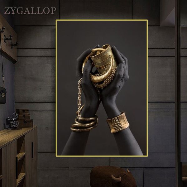 black woman's hand print canvas painting gold jewelry posters and prints cuadros african wall art pictures home decoration mural
black woman's hand print canvas painting gold jewelry posters and prints cuadros african wall art pictures home decoration mural