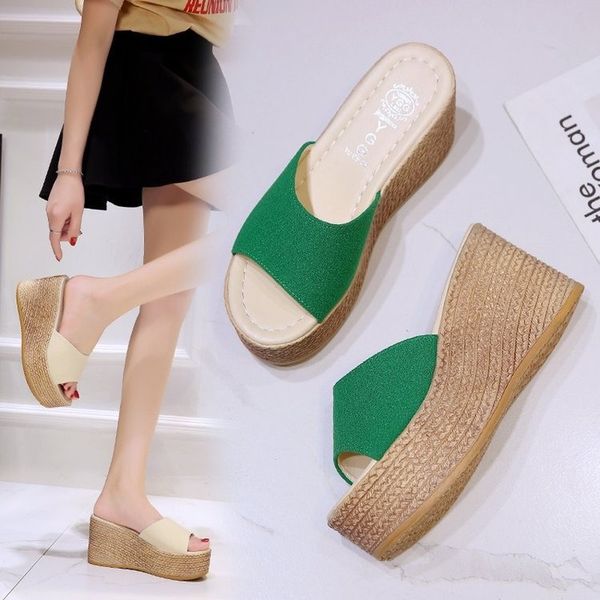 2020 summer womens wedge thick high heels platform candy color slipper cloth surface slides elegant ladies peep toes shoes, Black
2020 summer womens wedge thick high heels platform candy color slipper cloth surface slides elegant ladies peep toes shoes, Black