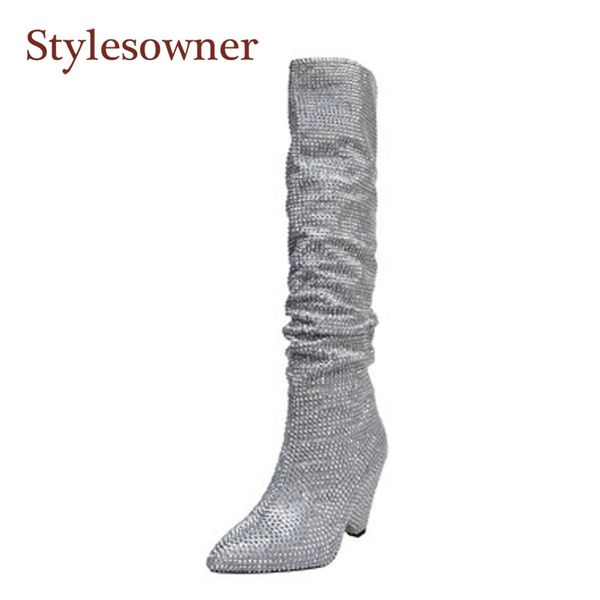 boots arrivial full rhinestone silver pointed toe high shoes thick-heel knee-high women flock fashion motorcycle, Black
boots arrivial full rhinestone silver pointed toe high shoes thick-heel knee-high women flock fashion motorcycle, Black