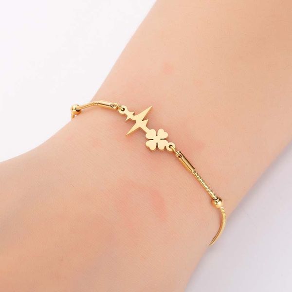 link, chain women's jewelry stainless steel creative electrocardiogram plant 2021 pendant bracelet gold and women sweet elegant punk, Black
link, chain women's jewelry stainless steel creative electrocardiogram plant 2021 pendant bracelet gold and women sweet elegant punk, Black