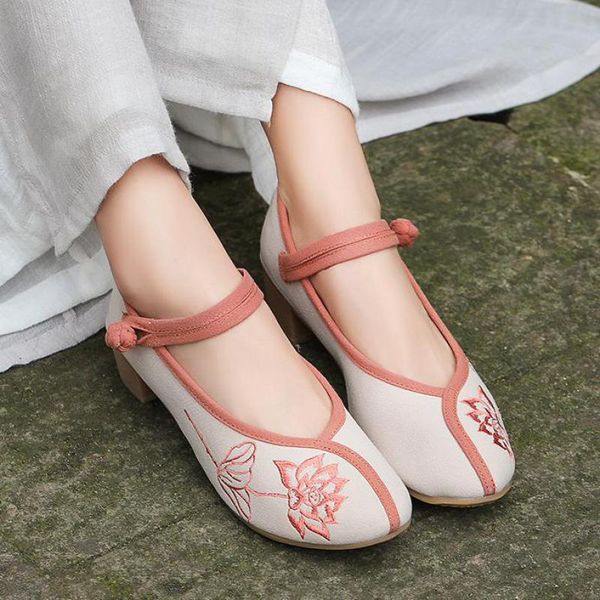 dress shoes johnature cotton fabric women 2021 retro casual buckle strap round toe embroider handmade high heels ladies, Black
dress shoes johnature cotton fabric women 2021 retro casual buckle strap round toe embroider handmade high heels ladies, Black