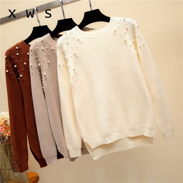 women's sweaters 2021 thick wool women o- neck sweater pullovers oversize big chic autumn winter basic khaki beading, White;black
women's sweaters 2021 thick wool women o- neck sweater pullovers oversize big chic autumn winter basic khaki beading, White;black