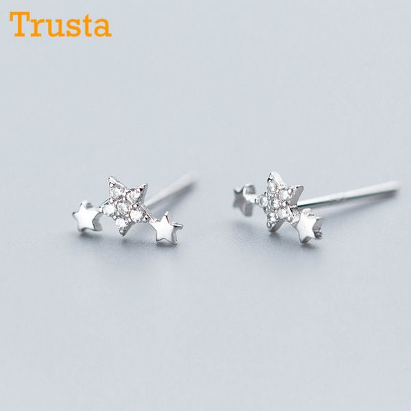 trusta 100% 925 solid sterling silver women's jewelry fashion cute star cz stud earrings gift for school girls kids lady ds891, Golden;silver
trusta 100% 925 solid sterling silver women's jewelry fashion cute star cz stud earrings gift for school girls kids lady ds891, Golden;silver