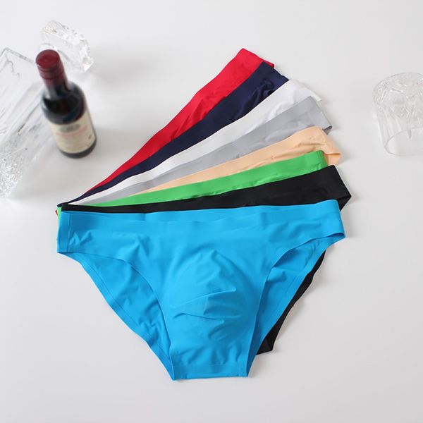 men's elastic seamless underpants ultra-thin breathable male briefs underwear, Black;white
men's elastic seamless underpants ultra-thin breathable male briefs underwear, Black;white