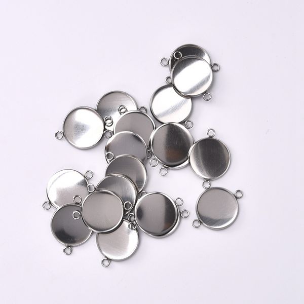 30pcs/lot 18mm stainless steel connector setting cabochon base cameo bezel 1/1 loop round diy pendant jewelry making components
30pcs/lot 18mm stainless steel connector setting cabochon base cameo bezel 1/1 loop round diy pendant jewelry making components