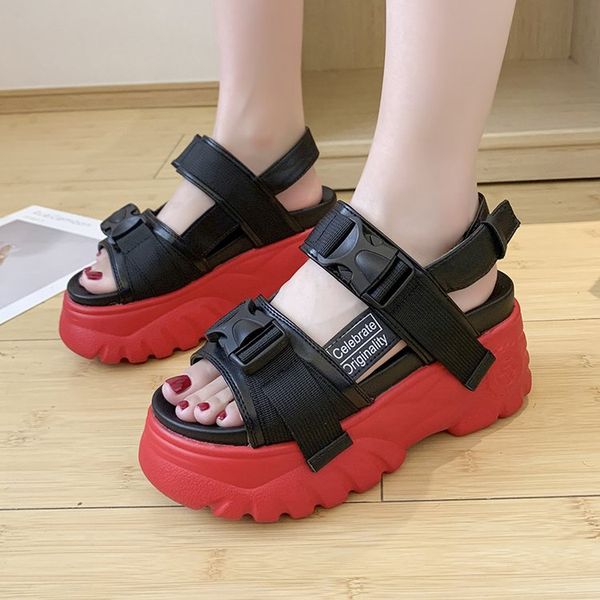 summer wedges heels platform slippers women sandals thick sole ladies buckle shoes woman zapatillas sandalias chunky heels, Black
summer wedges heels platform slippers women sandals thick sole ladies buckle shoes woman zapatillas sandalias chunky heels, Black