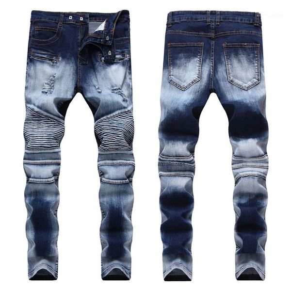 designer plus size slim pants fashion mens skinny pleated trousers brand mens jeans, Blue
designer plus size slim pants fashion mens skinny pleated trousers brand mens jeans, Blue
