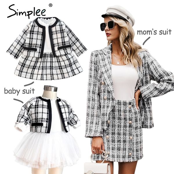 mother and kids tweed plaid two-pieces skirt matching family clothes outfits chic cute baby mom autumn blazer suit ch11, Blue
mother and kids tweed plaid two-pieces skirt matching family clothes outfits chic cute baby mom autumn blazer suit ch11, Blue