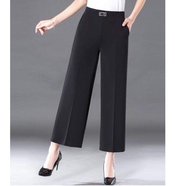 women's pants & capris black wide leg suit womens plus sizes breathable pocket capri ladies office trousers summer clothes, Black;white
women's pants & capris black wide leg suit womens plus sizes breathable pocket capri ladies office trousers summer clothes, Black;white
