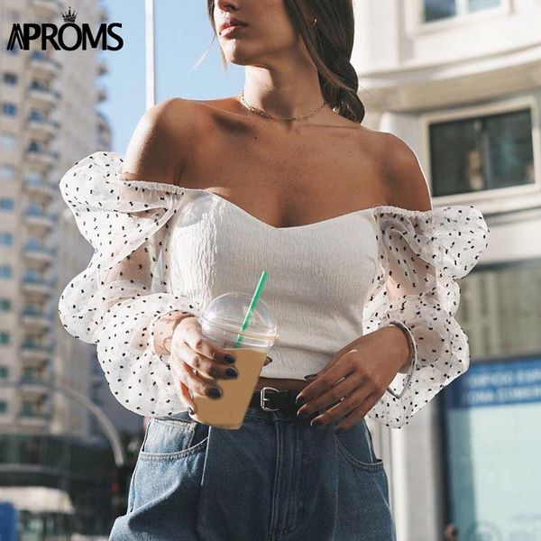 aproms black polka dot mesh blouse women vintage square neck long puff sleeve bodycon shirt feamle summer white blusa 2020
aproms black polka dot mesh blouse women vintage square neck long puff sleeve bodycon shirt feamle summer white blusa 2020