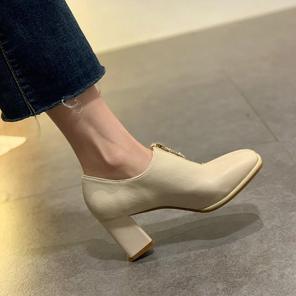 eoeodoit high heels shoes women autumn new fashion leather heels square toe zip shoes 7 cm casual office lady work pumps, Black
eoeodoit high heels shoes women autumn new fashion leather heels square toe zip shoes 7 cm casual office lady work pumps, Black