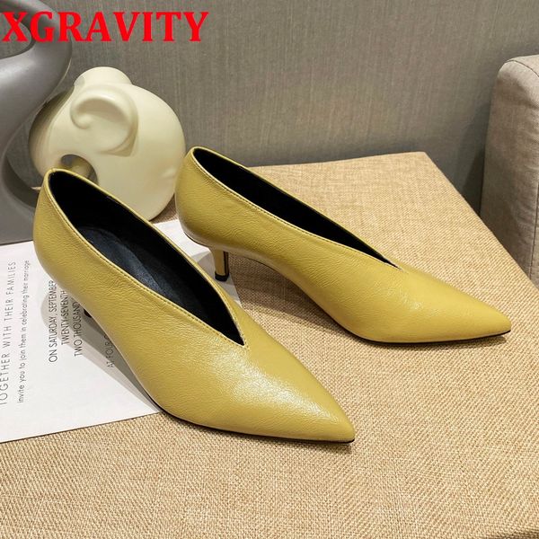 xgravity autumn new designer vintage evening shoes ladies fashion pointed toe v cut woman shoes high heel pumps c323, Black
xgravity autumn new designer vintage evening shoes ladies fashion pointed toe v cut woman shoes high heel pumps c323, Black