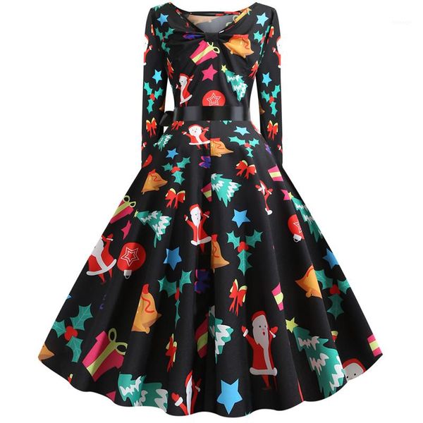 dresses lovely printed autumn retro style big skirt long sleeved crew neck dresses womens party dresses christmas designer women, White;black
dresses lovely printed autumn retro style big skirt long sleeved crew neck dresses womens party dresses christmas designer women, White;black