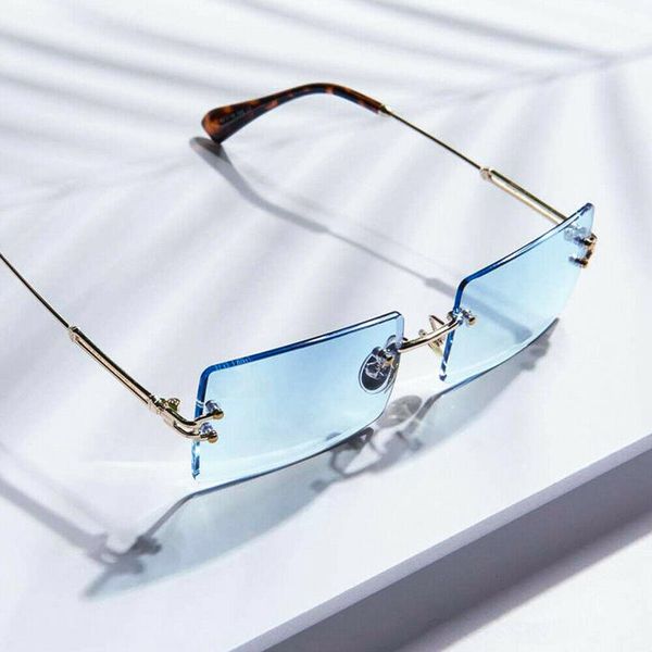 quality baby blue retro rectangle gold vintage rimless sunglasses for men male day night vision accessories, Silver
quality baby blue retro rectangle gold vintage rimless sunglasses for men male day night vision accessories, Silver