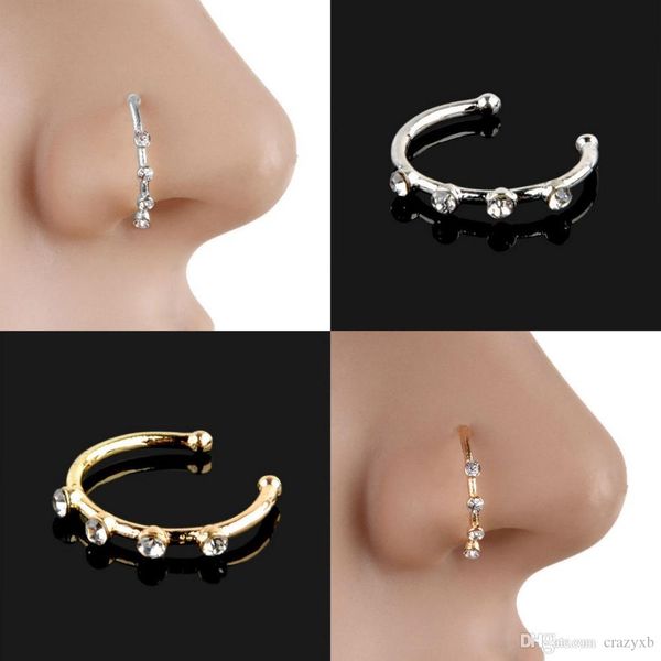 crystal fashionclicker fake septum for women body clip hoop vintage fake nose ring faux piercing body jewelry wholesale, Silver
crystal fashionclicker fake septum for women body clip hoop vintage fake nose ring faux piercing body jewelry wholesale, Silver