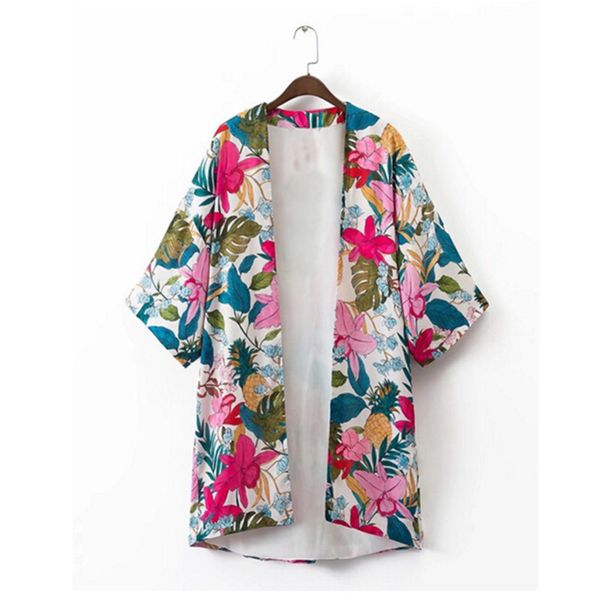 vintage v neck flower print kimono shirt woman 3/4 sleeve batwing sleeve long loose blouse femme blusas, White
vintage v neck flower print kimono shirt woman 3/4 sleeve batwing sleeve long loose blouse femme blusas, White