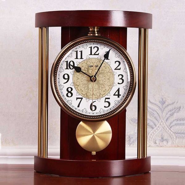 european retro solid wood table clock vintage metal wall clock living room office fashion creative american ornaments desk
european retro solid wood table clock vintage metal wall clock living room office fashion creative american ornaments desk