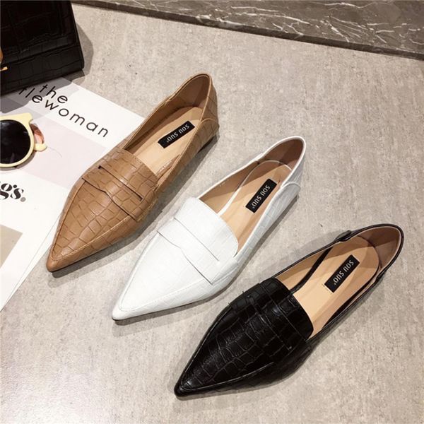 pointed toe stone pattern work woman flats sewing slip on solid soft bottom moccasins comfy office ladies shoes brief loafers, Black
pointed toe stone pattern work woman flats sewing slip on solid soft bottom moccasins comfy office ladies shoes brief loafers, Black