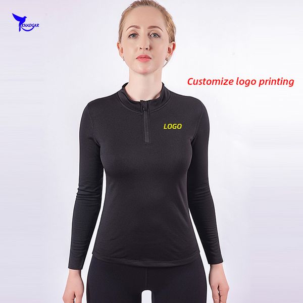 2020 women quick dry elastic long sleeve yoga half zipper black sportswear t-shirts fitness gym running shirts custom, White;red
2020 women quick dry elastic long sleeve yoga half zipper black sportswear t-shirts fitness gym running shirts custom, White;red