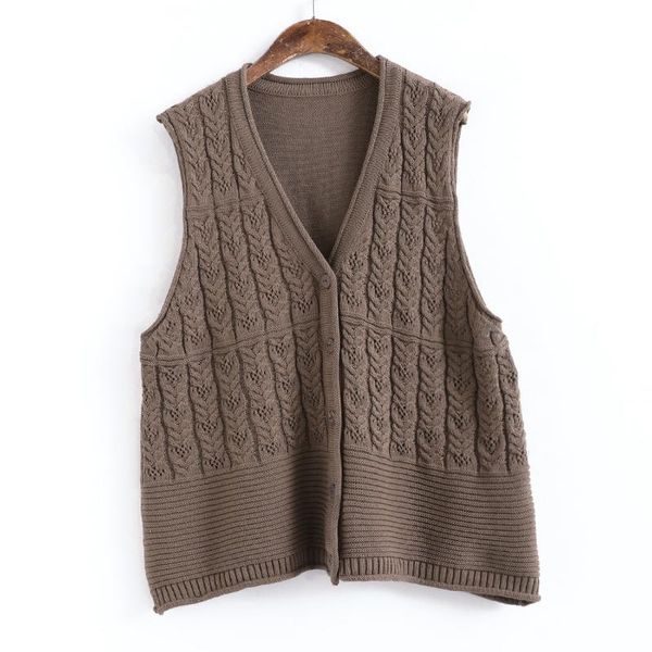 women's vests johnature 2021 autumn casual style sweater twist pattern korean fashion female button v-neck sleeveless vest, Black;white
women's vests johnature 2021 autumn casual style sweater twist pattern korean fashion female button v-neck sleeveless vest, Black;white