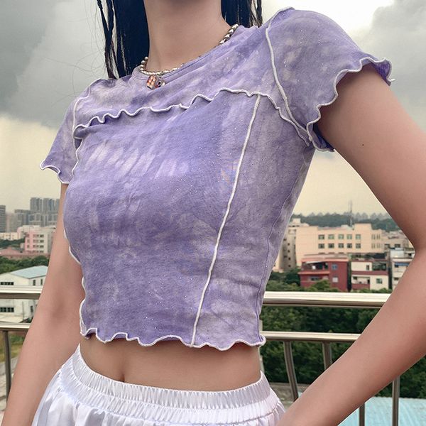 фиолетовый / синий tie dye печати crop топы женщины летняя мода с коротким рукавом o-образным вырезом тройники streetwear активный женский б, White
фиолетовый / синий tie dye печати crop топы женщины летняя мода с коротким рукавом o-образным вырезом тройники streetwear активный женский б, White