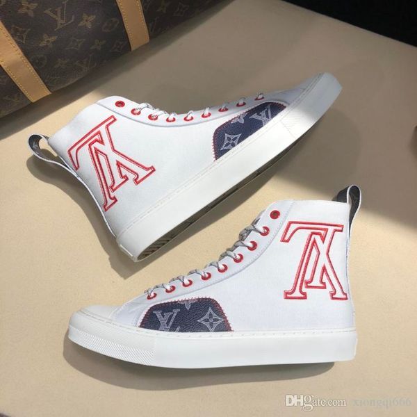 men's high-casual sports shoes, comfortable and versatile casual shoes, luxury designer high quality, Red;white