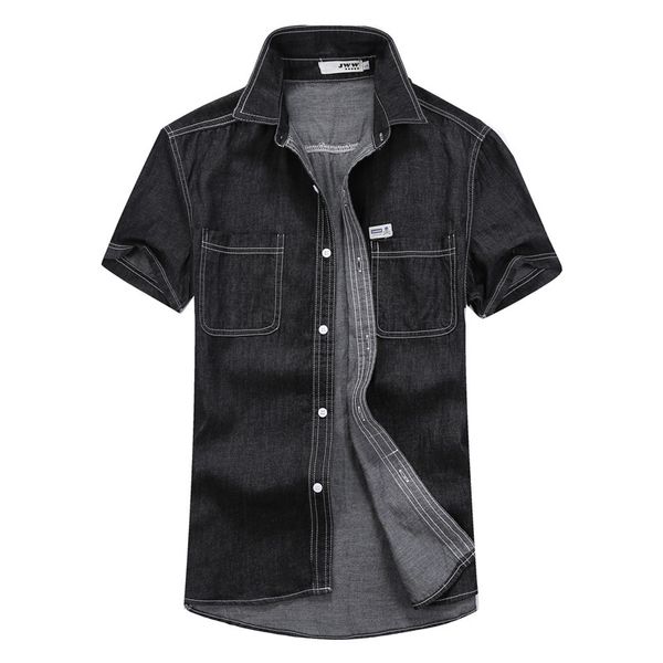 men's casual shirts 2021 classic black/light blue summer fashion short men cotton denim jean shirt luxury male brand plus 3xl, White;black
men's casual shirts 2021 classic black/light blue summer fashion short men cotton denim jean shirt luxury male brand plus 3xl, White;black