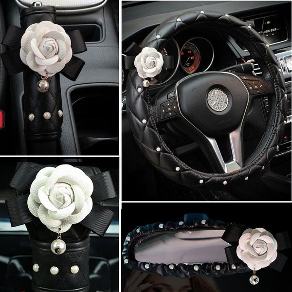 crystal rhinestones camellia flower car interior accessories women leather steering wheel cover hand brake gear cover seat belt
crystal rhinestones camellia flower car interior accessories women leather steering wheel cover hand brake gear cover seat belt