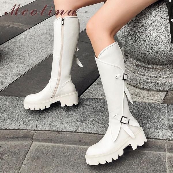 meotina winter knee high boots women natural genuine leather zip thick high heel long boots buckle round toe shoes lady fall 42, Black
meotina winter knee high boots women natural genuine leather zip thick high heel long boots buckle round toe shoes lady fall 42, Black
