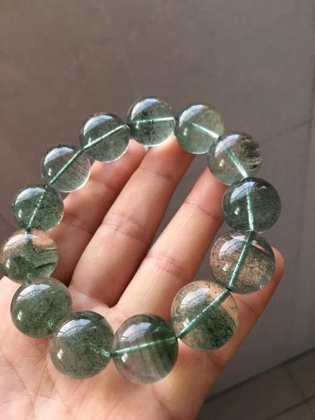 genuine natural green phantom quartz crystal bracelets 17mm round beads women men stretch healing crystal phantom bangle, Black
genuine natural green phantom quartz crystal bracelets 17mm round beads women men stretch healing crystal phantom bangle, Black