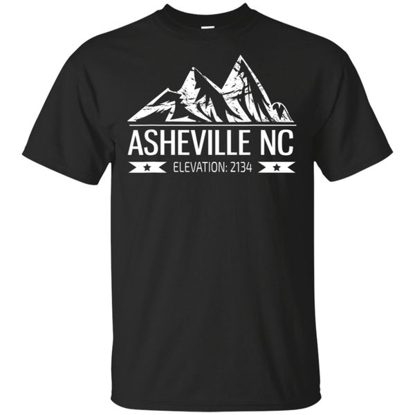 asheville nc north carolina mountain black t - shirt s - 6xl street tee shirt