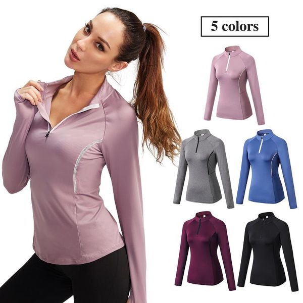yoga outfits 2021 autumn women long sleeve sport high neck solid quick dry plus size shirt running workout, White;red
yoga outfits 2021 autumn women long sleeve sport high neck solid quick dry plus size shirt running workout, White;red