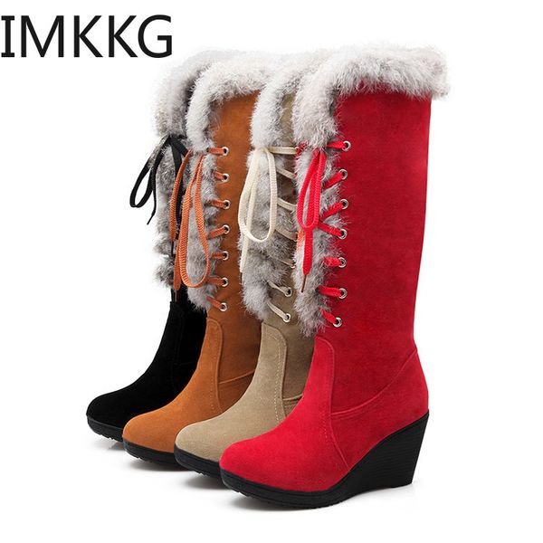 fashion women knee high boots witer snow boots lace up round toe wedges heel flock leather women size 34-43, Black
fashion women knee high boots witer snow boots lace up round toe wedges heel flock leather women size 34-43, Black