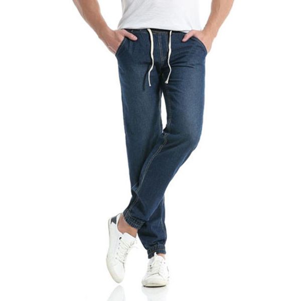 men's jeans 2021 autumn winter fashion lace up elastic beam foot trousers male slim fit pants washing, Blue
men's jeans 2021 autumn winter fashion lace up elastic beam foot trousers male slim fit pants washing, Blue