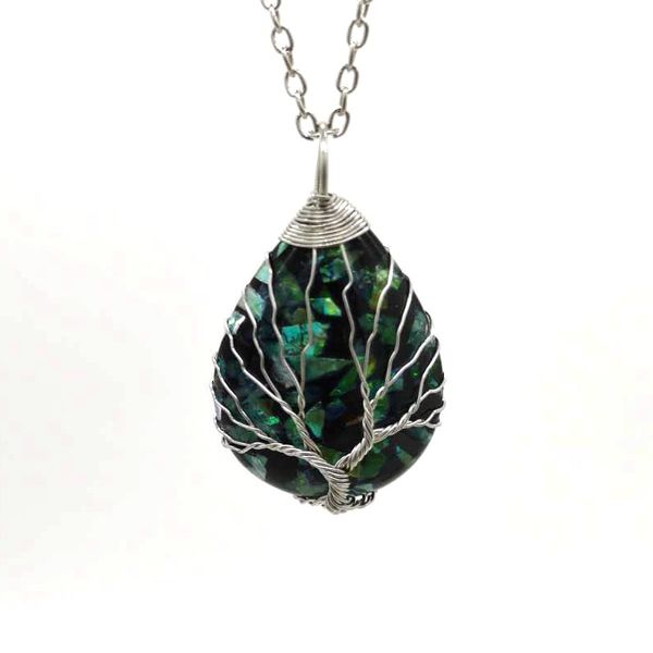 pendant necklaces tree of life pattern colorful waterdrop shell effect necklace jewelry for women copper wire winding, Silver
pendant necklaces tree of life pattern colorful waterdrop shell effect necklace jewelry for women copper wire winding, Silver