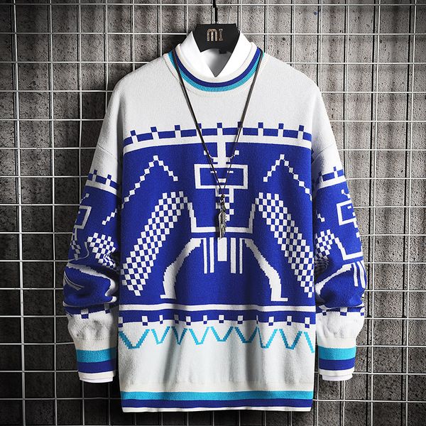 men's sweaters pullover sweater 2021 winter loose style for men hip hop jacquard korean, White;black
men's sweaters pullover sweater 2021 winter loose style for men hip hop jacquard korean, White;black