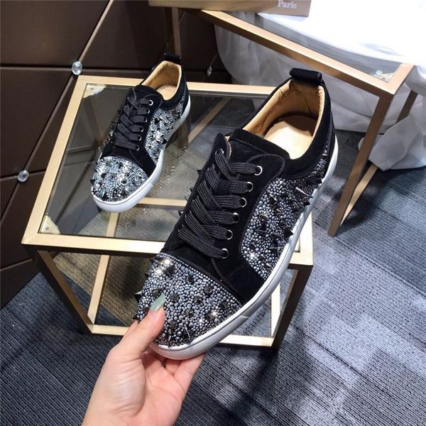happyrui spikes red bottoms sneakers men s ms luxury rivet casual shoes speed coach designer luxury trainer flat sneakers size 35-46 f14, Black
happyrui spikes red bottoms sneakers men s ms luxury rivet casual shoes speed coach designer luxury trainer flat sneakers size 35-46 f14, Black
