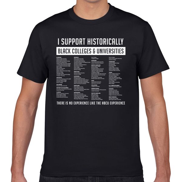 t shirt men support hbcus list humor white geek short male tshirt xxxl