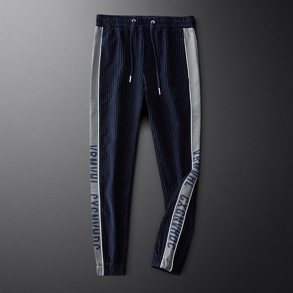 men's pants the cotton slacks for men are light luxury blue vertical stripes fashion young in autumn, Black
men's pants the cotton slacks for men are light luxury blue vertical stripes fashion young in autumn, Black