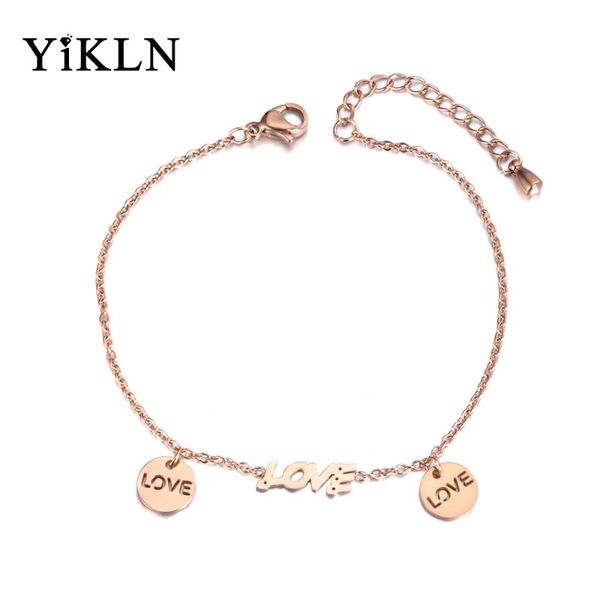 charm bracelets yikln trendy love letter for girls rose gold stainless steel chain & link strand bracelet women jewelry yb19038, Golden;silver
charm bracelets yikln trendy love letter for girls rose gold stainless steel chain & link strand bracelet women jewelry yb19038, Golden;silver