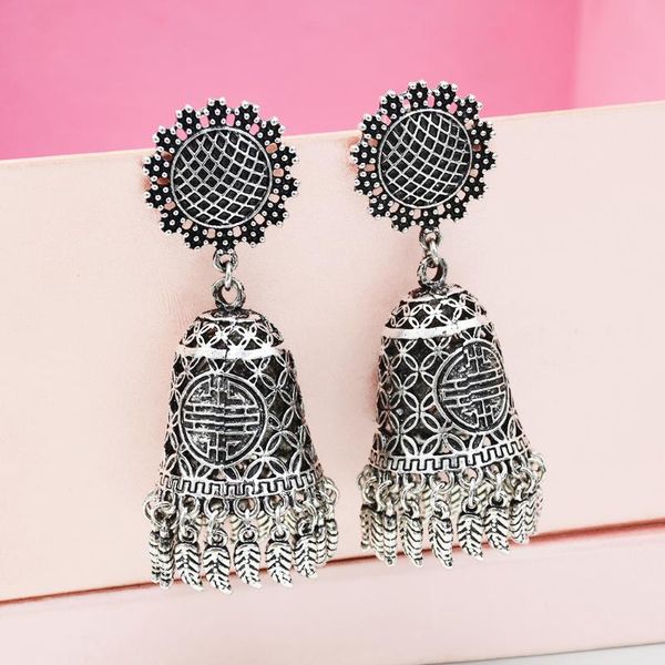 dangle & chandelier oxidized color gold carved flower leaf drop jhumka jhumki earrings for women wedding afghan egypt ethnic trukey jewelry, Silver
dangle & chandelier oxidized color gold carved flower leaf drop jhumka jhumki earrings for women wedding afghan egypt ethnic trukey jewelry, Silver