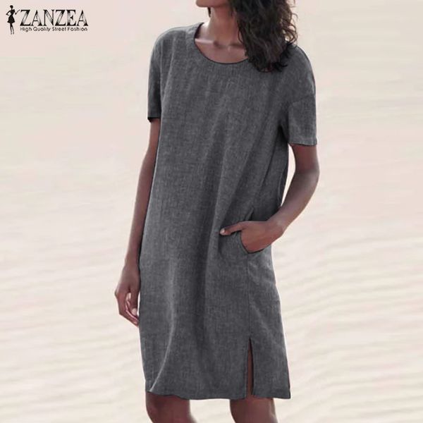 zanzea 2020 elegant shirt dress women's sundress summer short sleeve mini vestidos female o neck split robe plus size dresses, White;black
zanzea 2020 elegant shirt dress women's sundress summer short sleeve mini vestidos female o neck split robe plus size dresses, White;black