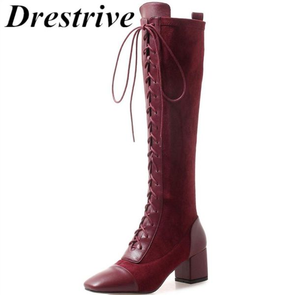 boots drestrive 2021 women knee high mid thick heel 6 cm cross tied girls winter shoes large size 42 cow leather patchwork, Black
boots drestrive 2021 women knee high mid thick heel 6 cm cross tied girls winter shoes large size 42 cow leather patchwork, Black