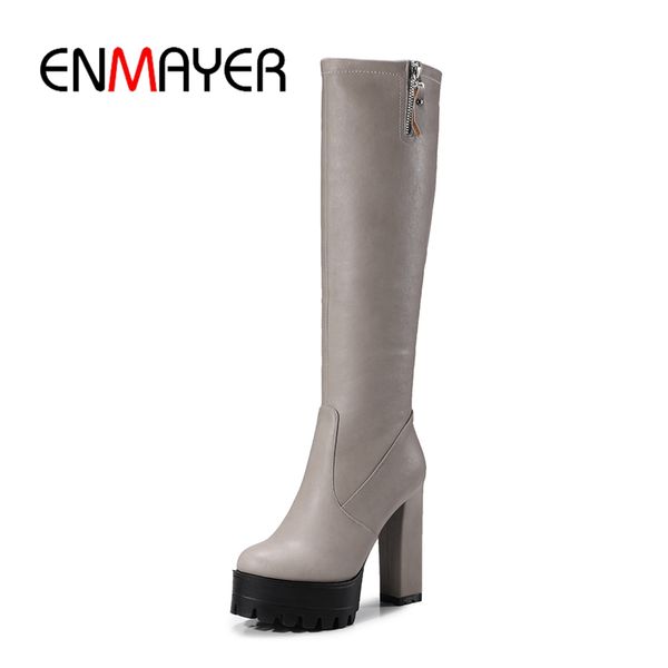 boots enmayer fashion women round toe platform knee high zipper heel big size 34-42 shoes, Black
boots enmayer fashion women round toe platform knee high zipper heel big size 34-42 shoes, Black