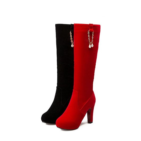 pqecfs big size 32-43 spring & autumn fashion women chain & crystal platform high heels knee-high boots 2 colors, Black
pqecfs big size 32-43 spring & autumn fashion women chain & crystal platform high heels knee-high boots 2 colors, Black