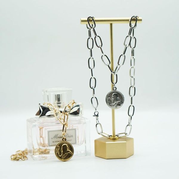 pendant necklaces gold/silver color stainless steel st benedict coin medal necklace for women metal san benito charm choker religious jewelr
pendant necklaces gold/silver color stainless steel st benedict coin medal necklace for women metal san benito charm choker religious jewelr