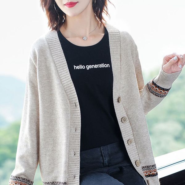 women's knits & tees 2021 autumn knitted jacket solid deep v neck cardigans long sleeve single breasted slim casual female outwear, White
women's knits & tees 2021 autumn knitted jacket solid deep v neck cardigans long sleeve single breasted slim casual female outwear, White