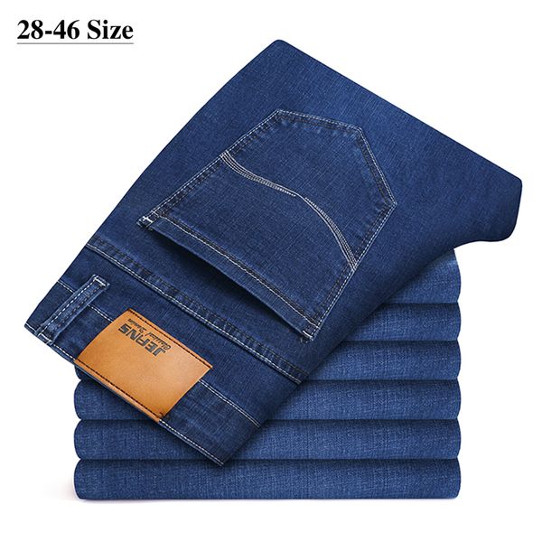 plus size 42 44 46 autumn men's straight jeans elasticity slim fit business casual denim pants male fashion brand trousers, Blue
plus size 42 44 46 autumn men's straight jeans elasticity slim fit business casual denim pants male fashion brand trousers, Blue