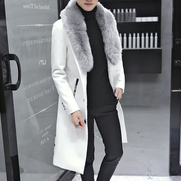 Men Clothing Thick Warm Long PU Leather Mens Over The Knee Black Plus Velvet Windbreaker Youth Large Fur Collar PU Fur Coat
Men Clothing Thick Warm Long PU Leather Mens Over The Knee Black Plus Velvet Windbreaker Youth Large Fur Collar PU Fur Coat